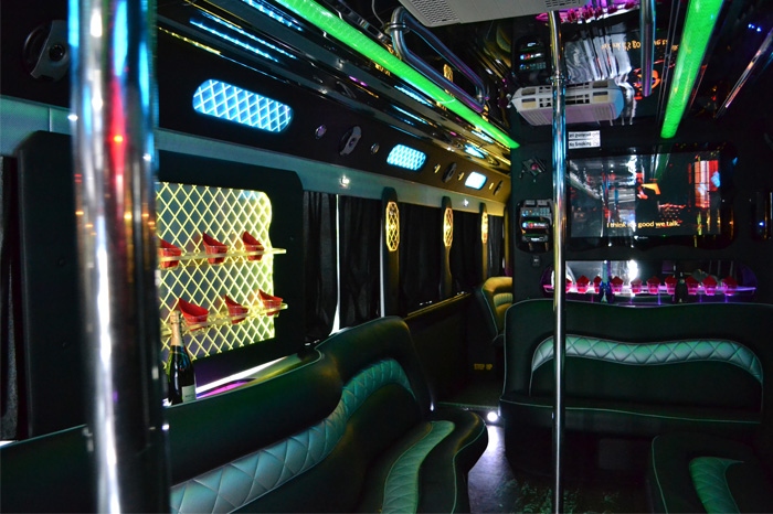 Interior design of 50 passenger Party Bus 